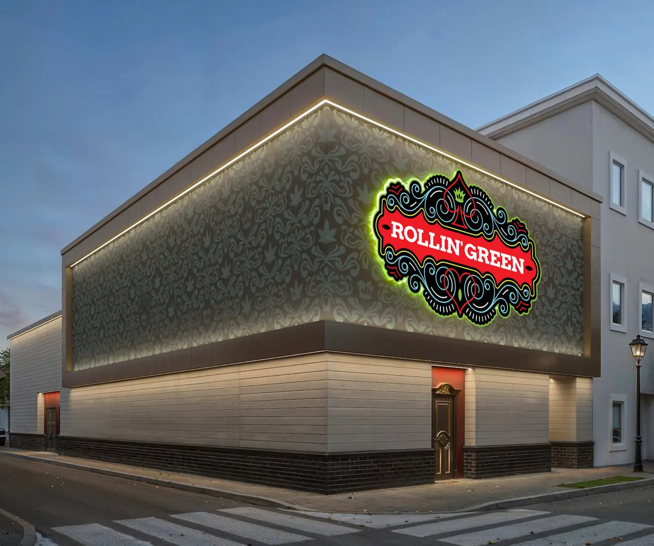 Rollin' Green dispensary exterior in Atlantic City